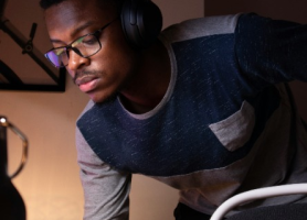 Man listening to music